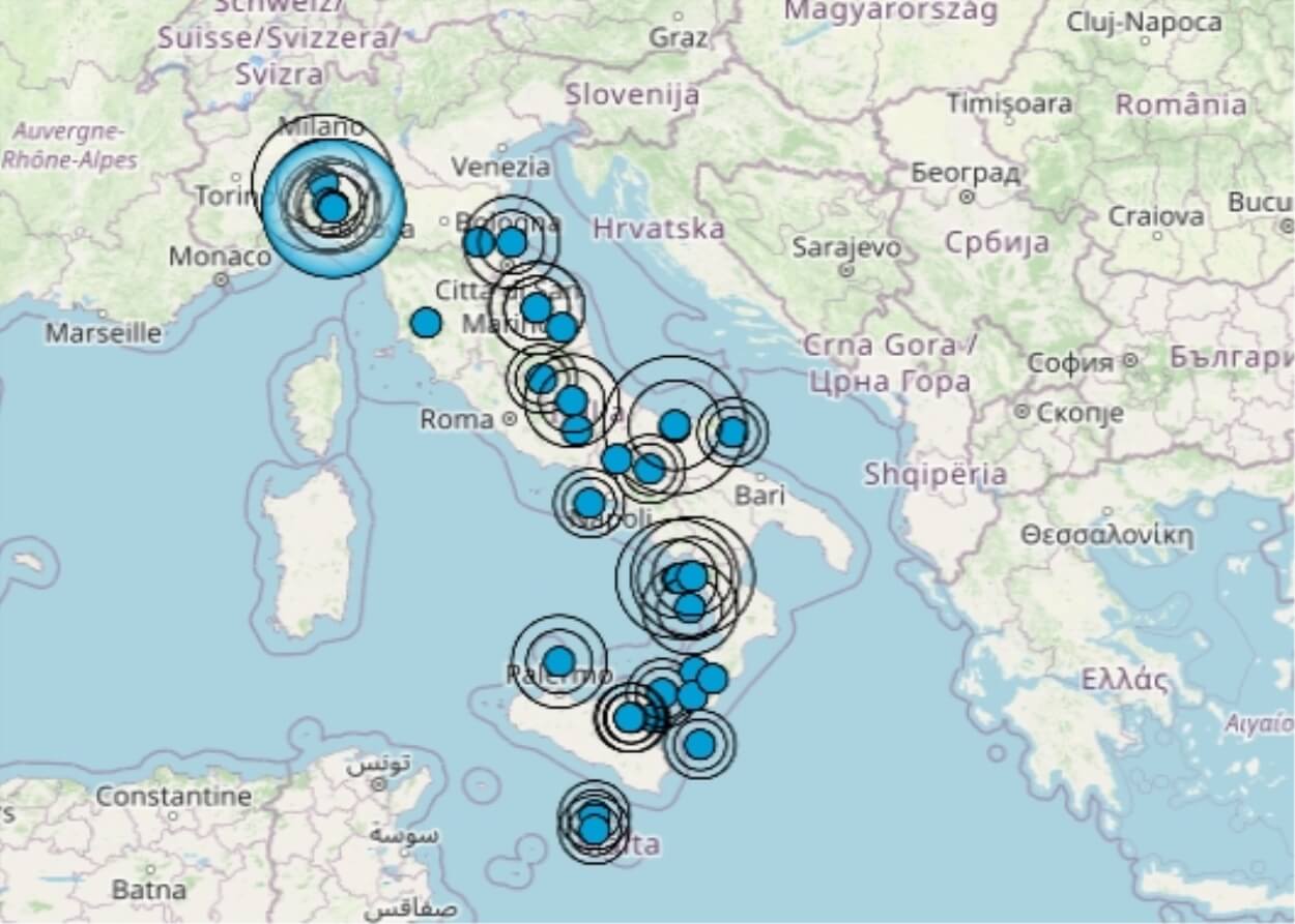 Terremoto In Calabria Oggi 23 Aprile 2020 Scossa M 2 2 Provincia Di Reggio Calabria Dati Ingv