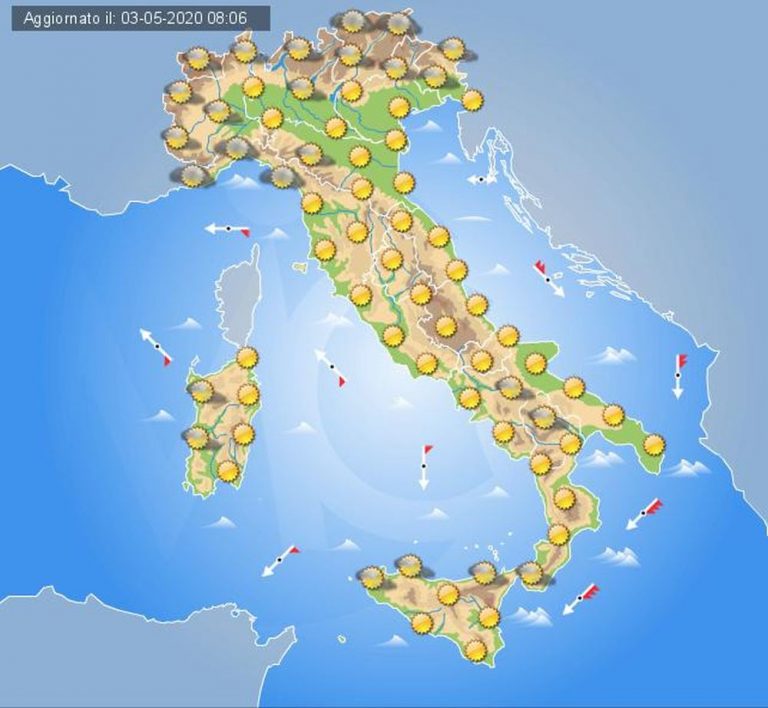 PREVISIONI METEO domani 4 Maggio 2020: forte AUMENTO delle temperature, i DETTAGLI