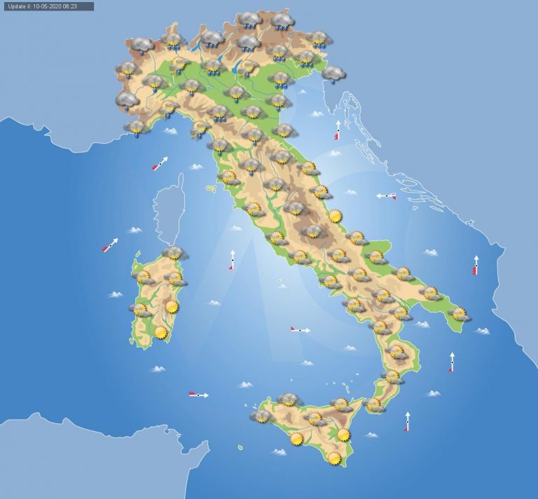 PREVISIONI METEO domani 11 Maggio 2020: ancora piogge e temporali su alcune regioni, vediamo dove