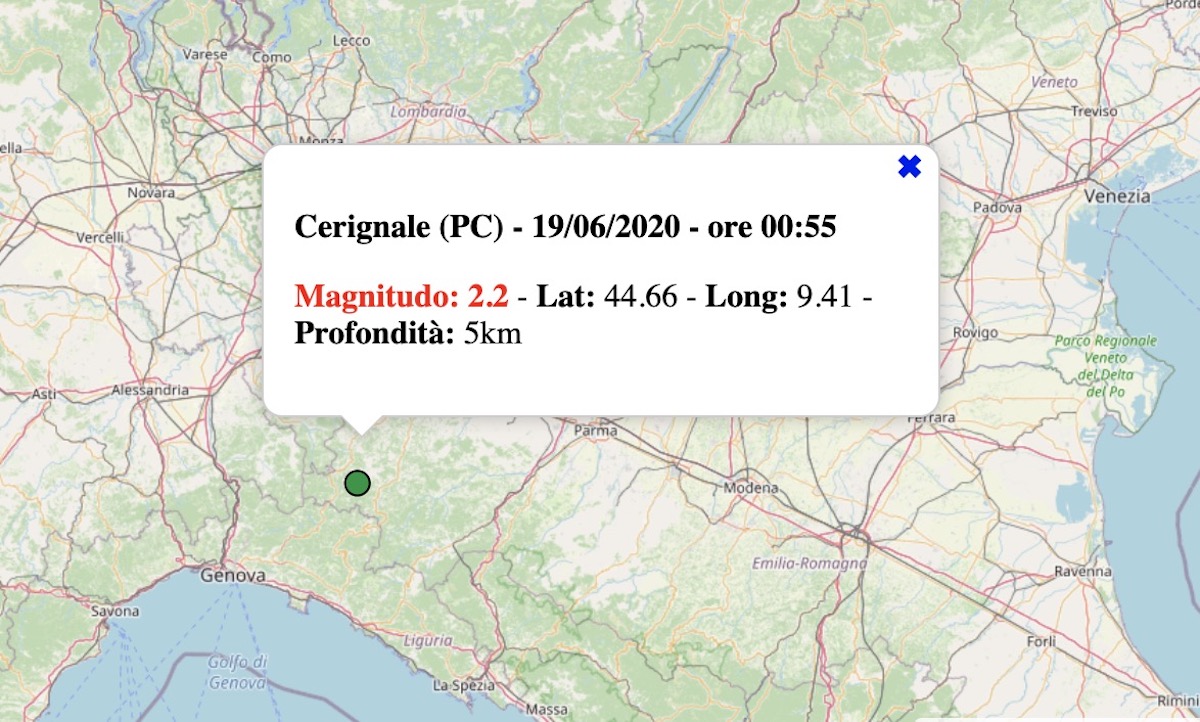 Terremoto Oggi In Emilia-Romagna, 19 Giugno 2020: Scossa M 2.2 In ...