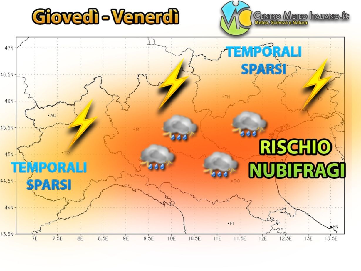 METEO ITALIA - Scoppia il MALTEMPO, prime GRANDINATE e TEMPORALI in arrivo: tutti i dettagli