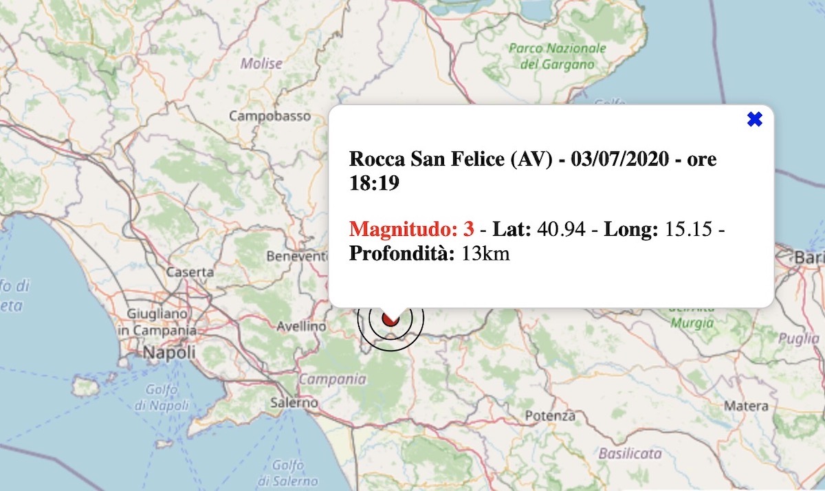 Terremoto in Campania oggi, venerdì 3 luglio 2020: scossa ...