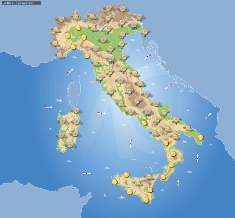 PREVISIONI METEO domani 18 agosto 2020: tempo instabile al nord-est Italia e sulle regioni centrali