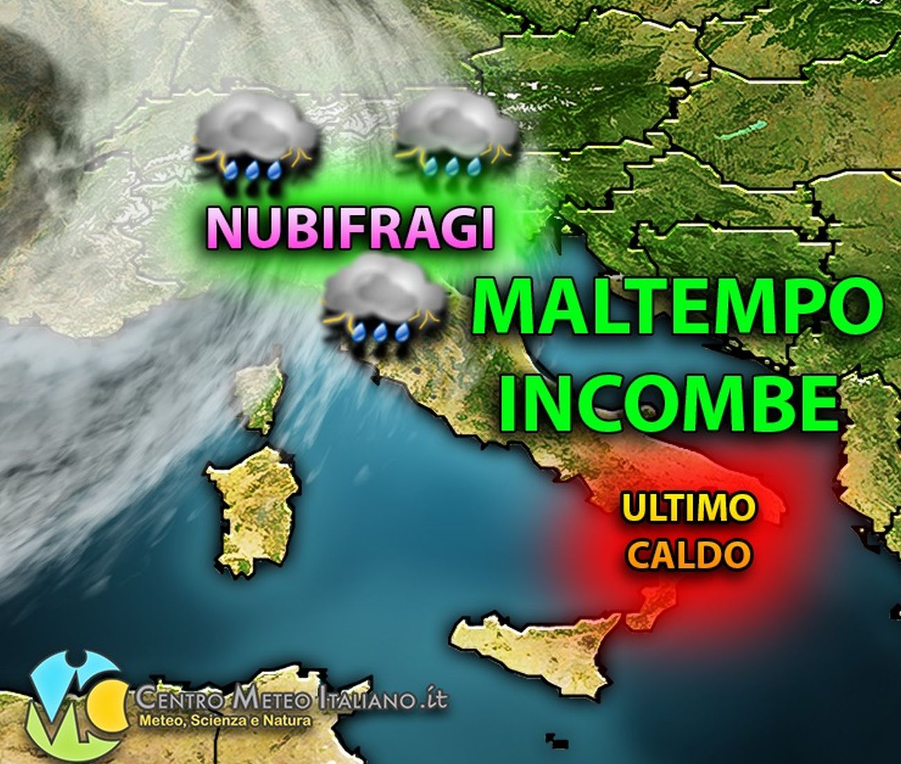 METEO ITALIA – Fase di MALTEMPO INTENSO con TEMPORALI e NUBIFRAGI, poi possibile ritorno dell’anticiclone per settembre