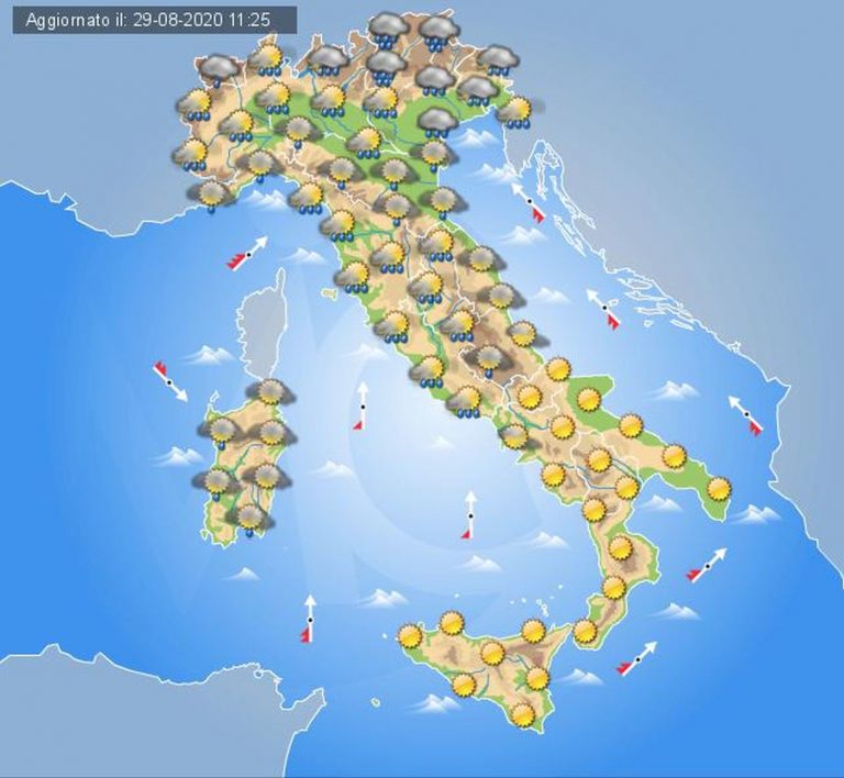 PREVISIONI meteo domani 30 agosto, domenica di MALTEMPO su gran parte della Penisola: i dettagli PREVISIONI meteo domani 30 agosto, domenica di MALTEMPO su gran parte della Penisola: i dettagli