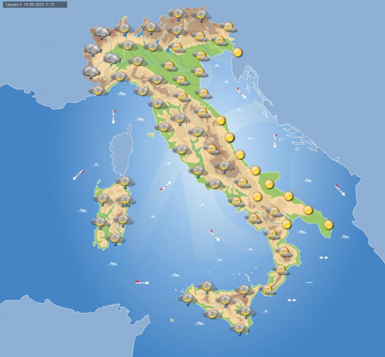 PREVISIONI meteo domani 11 settembre: primi segnali dell’arrivo dell’Autunno, piogge in queste regioni