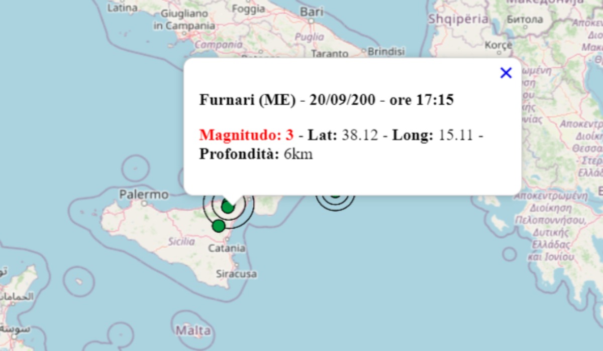 Terremoto oggi in Sicilia, 20 settembre 2020: scossa M 3.0 ...