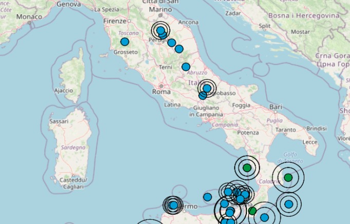 Le ultime scosse di terremoto registrate in Italia e nel mondo - Foto @OpenStreetMap Contributors