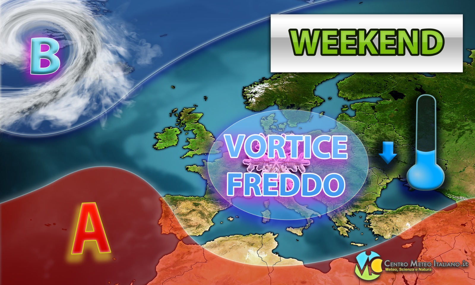 Previsioni meteo: vortice freddo in arrivo per il weekend