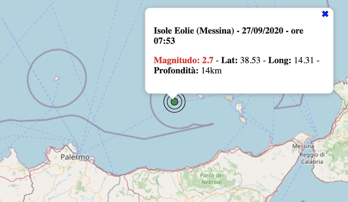 terremoto oggi 27 settembre 2020