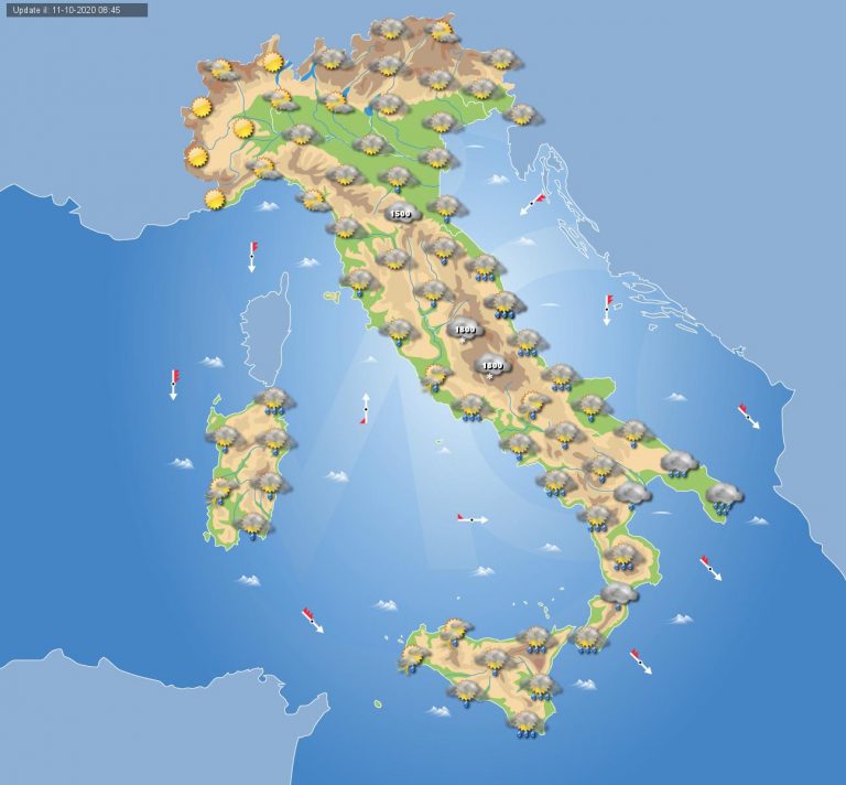 PREVISIONI METEO domani 12 Ottobre: il MALTEMPO si sposta al centro-sud con qualche NUBIFRAGIO PREVISIONI METEO domani 12 Ottobre: il MALTEMPO si sposta al centro-sud con qualche NUBIFRAGIO