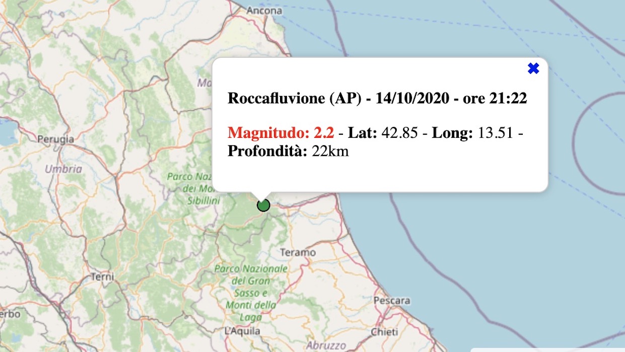 terremoto oggi 14 ottobre 2020 marche