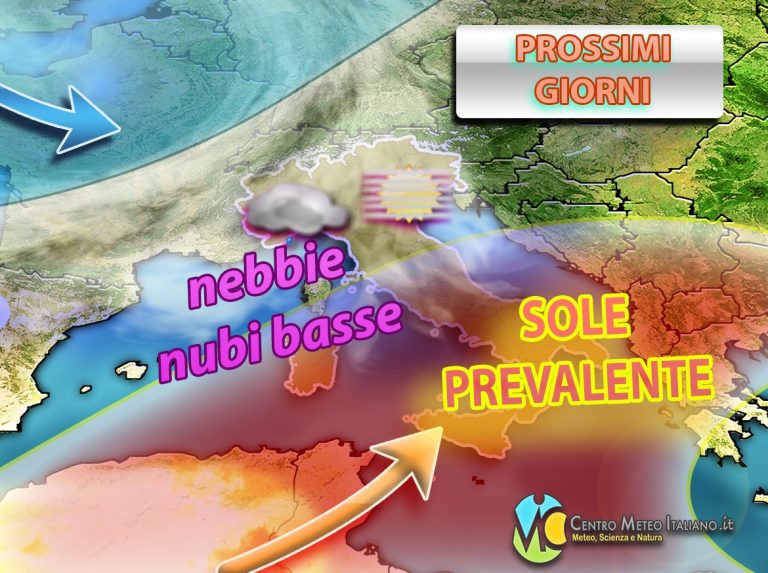 Meteo – Alta pressione causerà la formazione di nubi basse e foschie, ecco dove