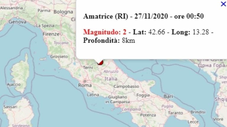 Terremoto nel Lazio oggi, 27 novembre 2020, scossa M 2.0 provincia di Rieti – Dati Ingv Terremoto nel Lazio oggi, 27 novembre 2020, scossa M 2.0 provincia di Rieti – Dati Ingv