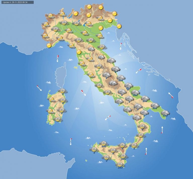 PREVISIONI METEO domani 29 Novembre 2020: il MALTEMPO sferza ancora il sud ITALIA, ecco dove