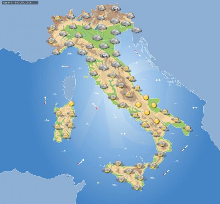 PREVISIONI METEO domani 16 Dicembre 2020: piogge in arrivo al nord Italia e Toscana, i dettagli