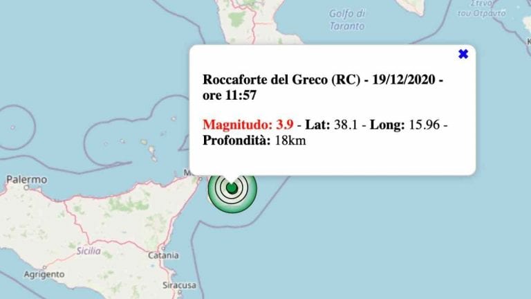 Terremoto in Calabria oggi, 19 dicembre 2020: scossa M 3.9 in provincia di Reggio Calabria | Dati INGV Terremoto in Calabria oggi, 19 dicembre 2020: scossa M 3.9 in provincia di Reggio Calabria | Dati INGV