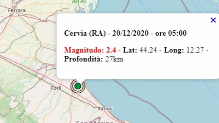 Terremoto in Emilia Romagna oggi, domenica 20 dicembre 2020: scossa M 2.4 nella provincia di Ravenna | Dati Ingv Terremoto in Emilia Romagna oggi, domenica 20 dicembre 2020: scossa M 2.4 nella provincia di Ravenna | Dati Ingv