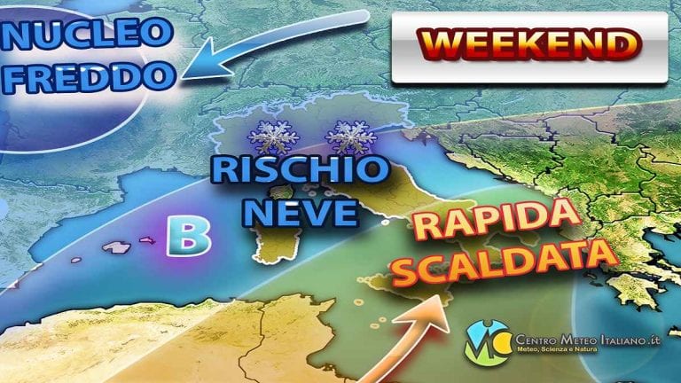 METEO – ITALIA divisa in due, NEVE a bassa quota al centro-nord, fino a +30°C all’estremo SUD; i dettagli METEO – ITALIA divisa in due, NEVE a bassa quota al centro-nord, fino a +30°C all’estremo SUD; i dettagli
