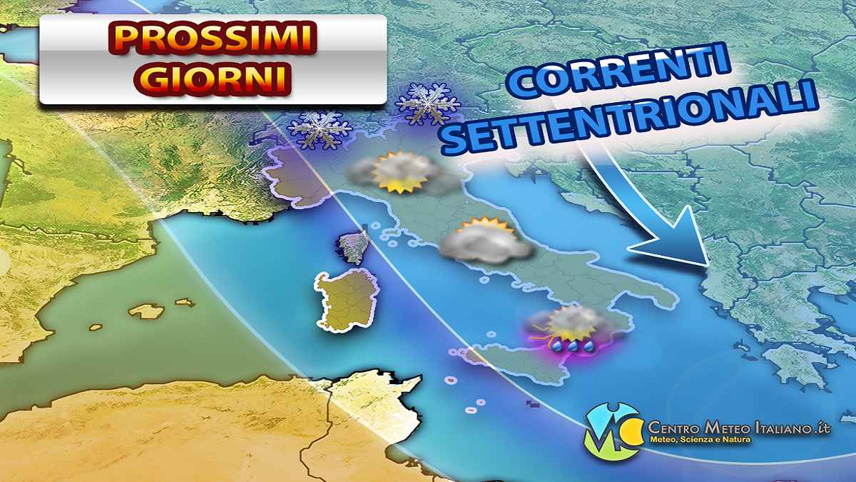 Meteo Italia, maltempo in azione al meridione con piogge e nevicate.