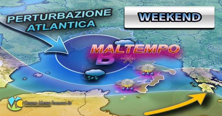 METEO – WEEKEND di MALTEMPO sull’ITALIA, è in arrivo un’intensa perturbazione