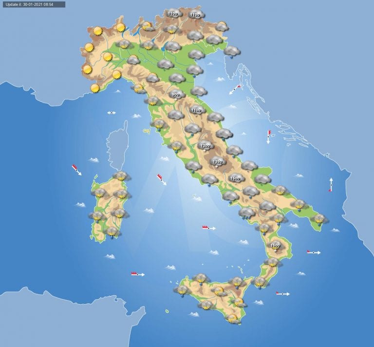 PREVISIONI METEO domani 31 Gennaio 2021: maltempo in ITALIA con piogge e NEVE PREVISIONI METEO domani 31 Gennaio 2021: maltempo in ITALIA con piogge e NEVE
