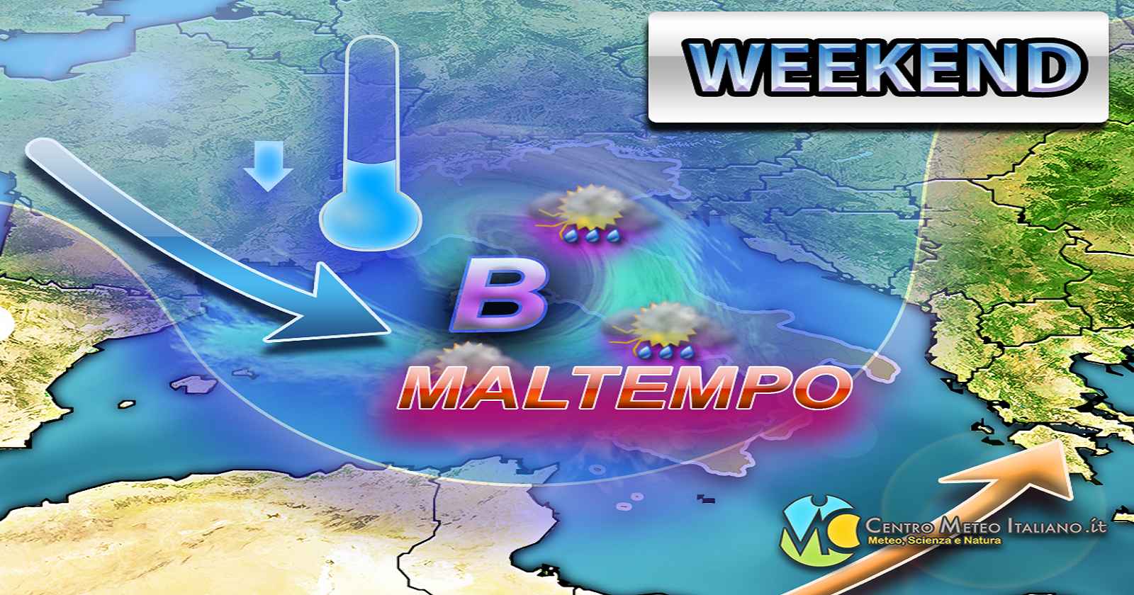 METEO - AFFONDO PERTURBATO in arrivo nel WEEKEND, torna il MALTEMPO sull'ITALIA con CALO TERMICO, ecco i dettagli