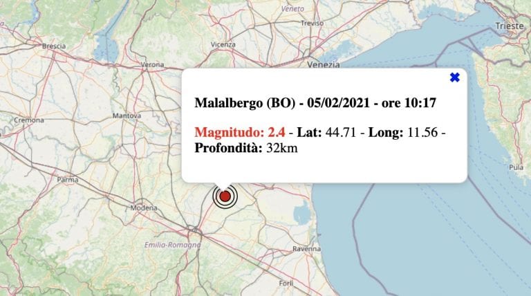 Terremoto in Emilia-Romagna oggi, venerdì 5 febbraio 2021: scossa M 2.0 in provincia di Bologna | Dati INGV Terremoto in Emilia-Romagna oggi, venerdì 5 febbraio 2021: scossa M 2.0 in provincia di Bologna | Dati INGV