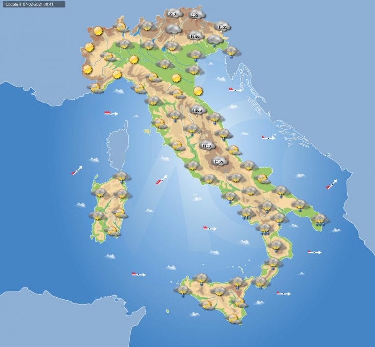 PREVISIONI METEO domani 8 Febbraio 2021: PIOGGE e TEMPORALI su queste regioni, vediamo i dettagli