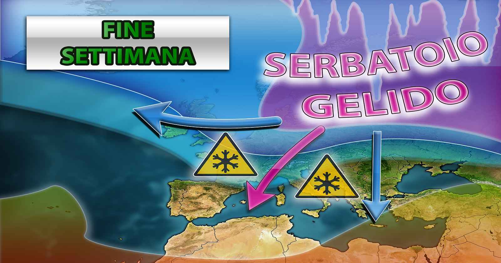 Grafica che mostra la presenza del serbatoio gelido sul comparto Euroasiatico che potrebbe raggiungere l'Italia - Centro Meteo Italiano