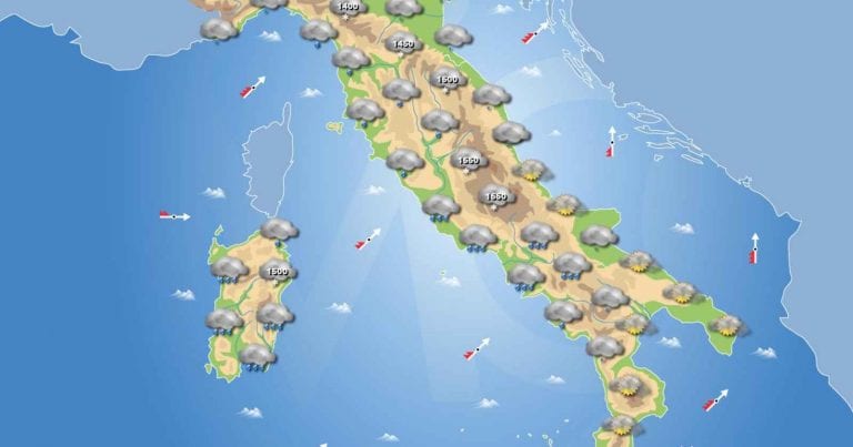 PREVISIONI METEO domani 10 Febbraio 2021: Giornata di maltempo in tutta ITALIA con piogge e nevicate