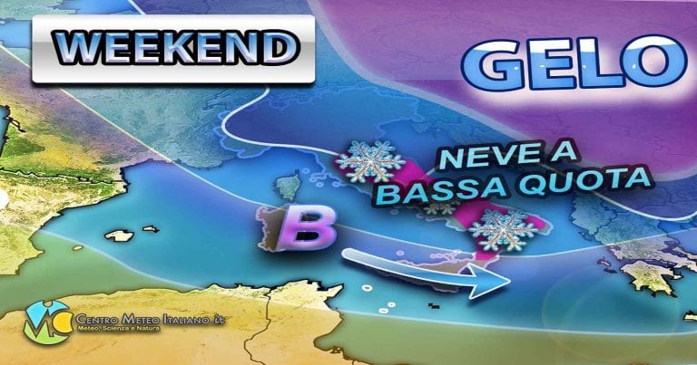 METEO WEEKEND – NEVE a BASSA QUOTA su molte zone per il WEEKEND di SAN VALENTINO