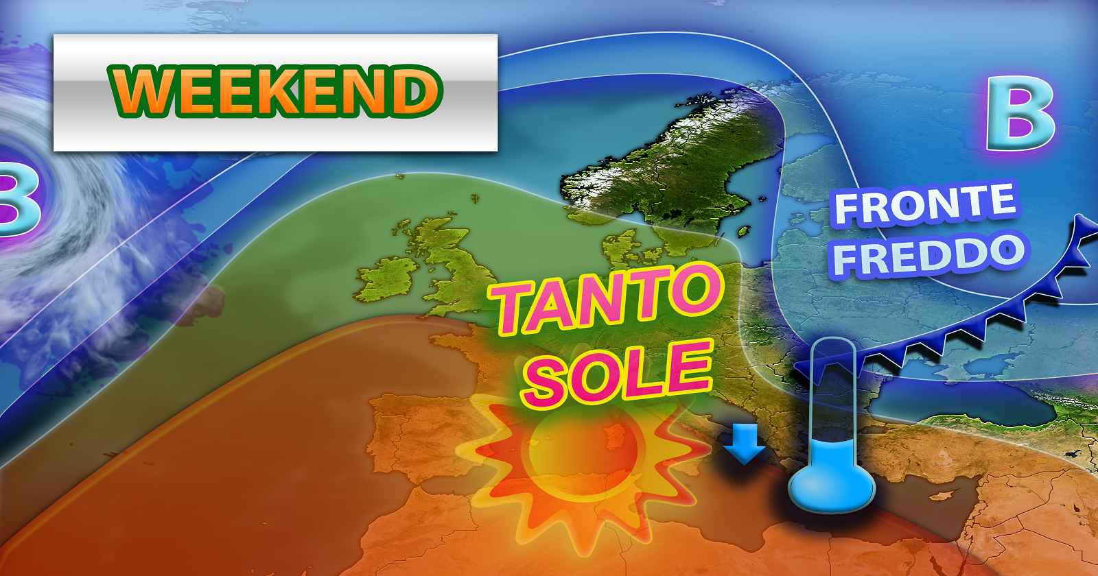 Previsto tanto sole per l'ultimo weekend di Febbraio - grafica a cura del Centro Meteo Italiano