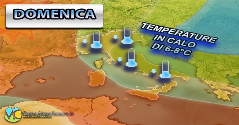 METEO – MALTEMPO e TEMPERATURE in calo in ITALIA entro il prossimo WEEKEND, i dettagli