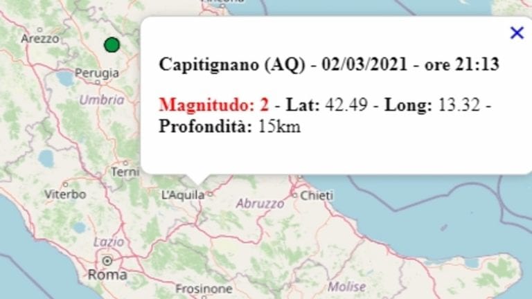 Terremoto in Abruzzo oggi, 2 marzo 2021, scossa M 2.0 in provincia dell’Aquila – Dati Ingv