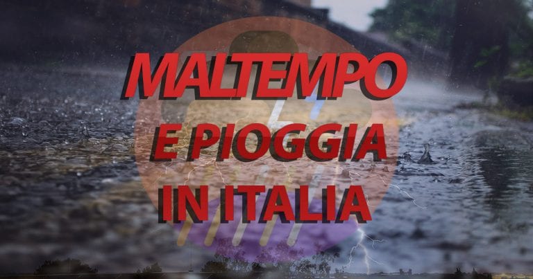 METEO – FORTE MALTEMPO tra oggi e domani sull’ITALIA, già caduti localmente oltre 100 mm di pioggia; i dettagli