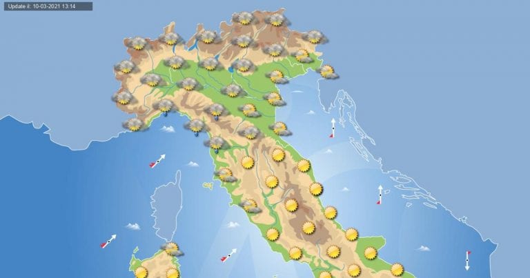 PREVISIONI METEO domani 11 marzo 2021: Bel tempo in gran parte dell’Italia con sole e clima mite