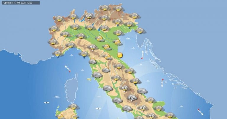 PREVISIONI METEO domani 18 Marzo 2021: Clima invernale in Italia e maltempo al centro-sud