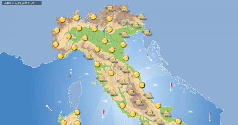 PREVISIONI METEO domani 23 Marzo 2021: piogge e NEVE al centro-sud ITALIA, migliore al nord