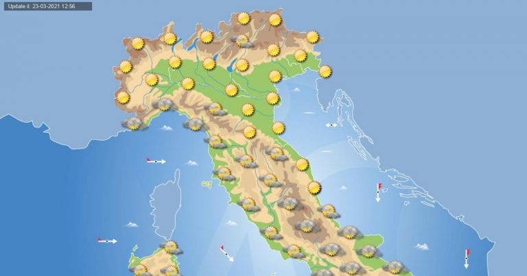 PREVISIONI METEO domani 24 Marzo 2021: Verso un miglioramento generale in ITALIA e temperature in aumento