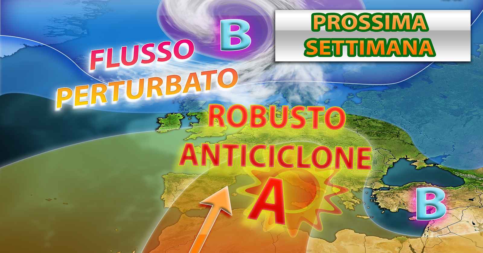 Robusto anticiclone previsto per la prossima settimamana - grafica a cura del Centro Meteo Italiano