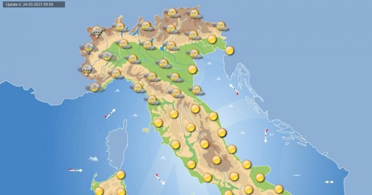 PREVISIONI METEO domani 25 Marzo 2021: giornata tipicamente primaverile in ITALIA, i dettagli