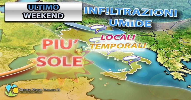 METEO: WEEKEND con piogge o temporali tipici della PRIMAVERA su queste regioni d’ITALIA