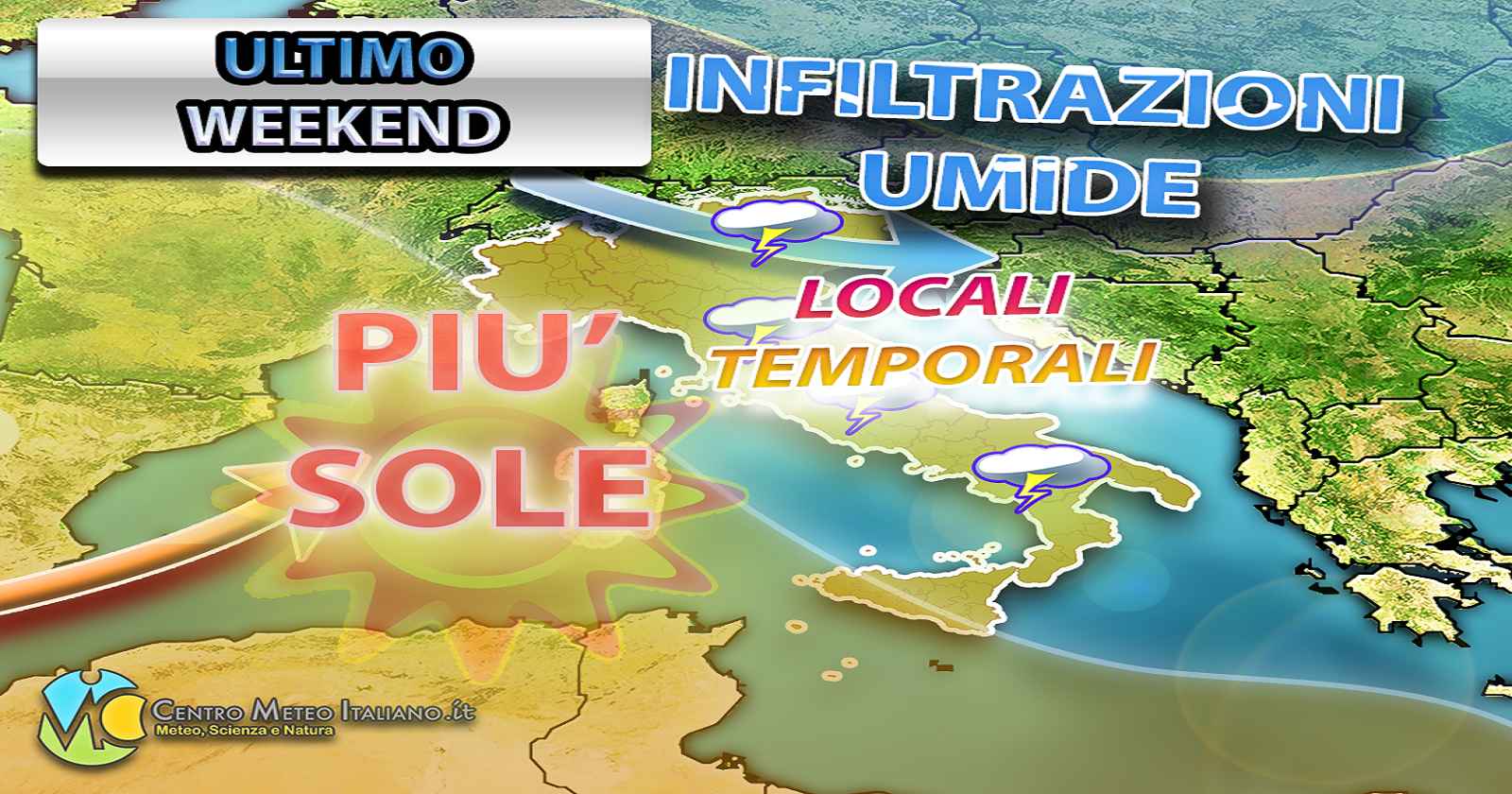 Previsioni meteo per il prossimo weekend