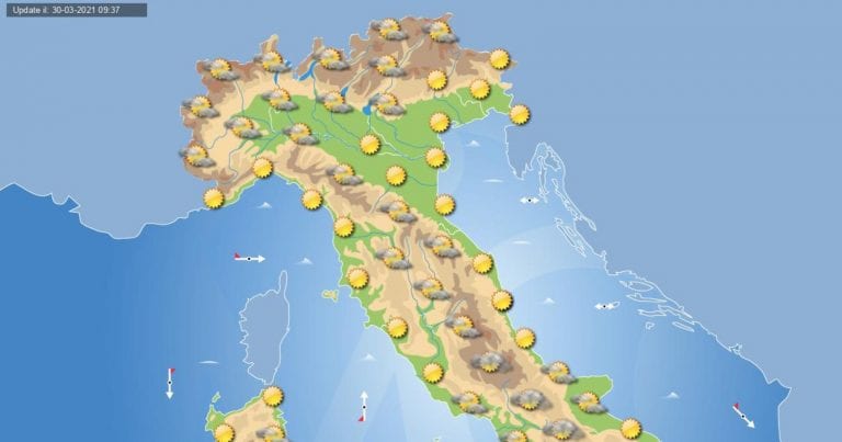 PREVISIONI METEO domani 31 Marzo 2021: Sole e clima primaverile in tutta ITALIA grazie all’anticiclone