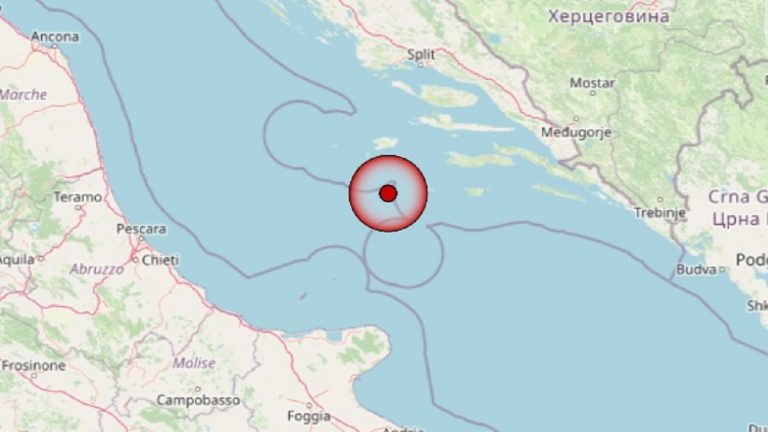 Terremoto in Puglia oggi, sabato 3 aprile 2021, scossa intensa sull’Adriatico Centrale – Dati Ingv