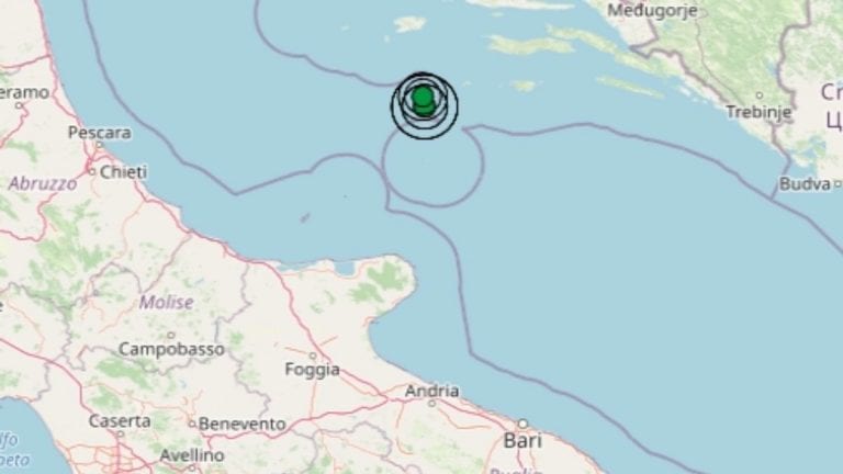 Terremoto in Puglia oggi, 31 marzo 2021: diverse scosse nel Mar Adriatico centrale | Dati Ingv