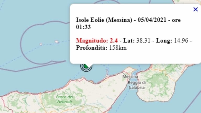 Terremoto in Sicilia oggi, 5 aprile 2021: scossa m 2.4 alle isole Eolie – Dati Ingv