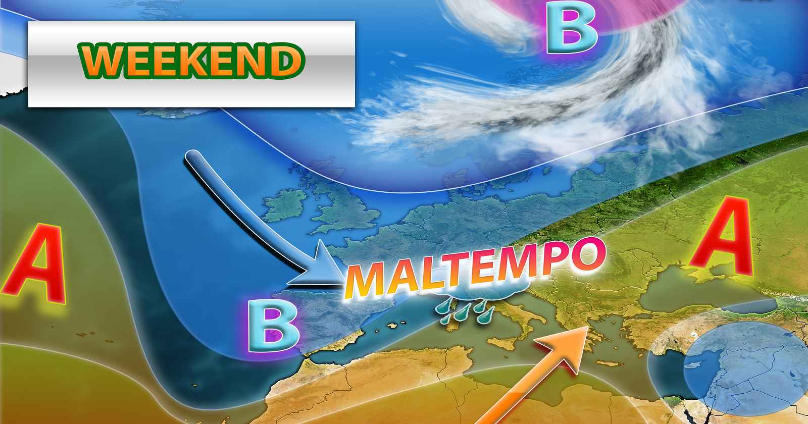 Piogge e temporali in vista per il weekend