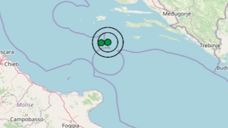 Terremoto in Puglia oggi, 15 aprile 2021, scossa M 3.7 nel mar Adriatico – Dati Ingv
